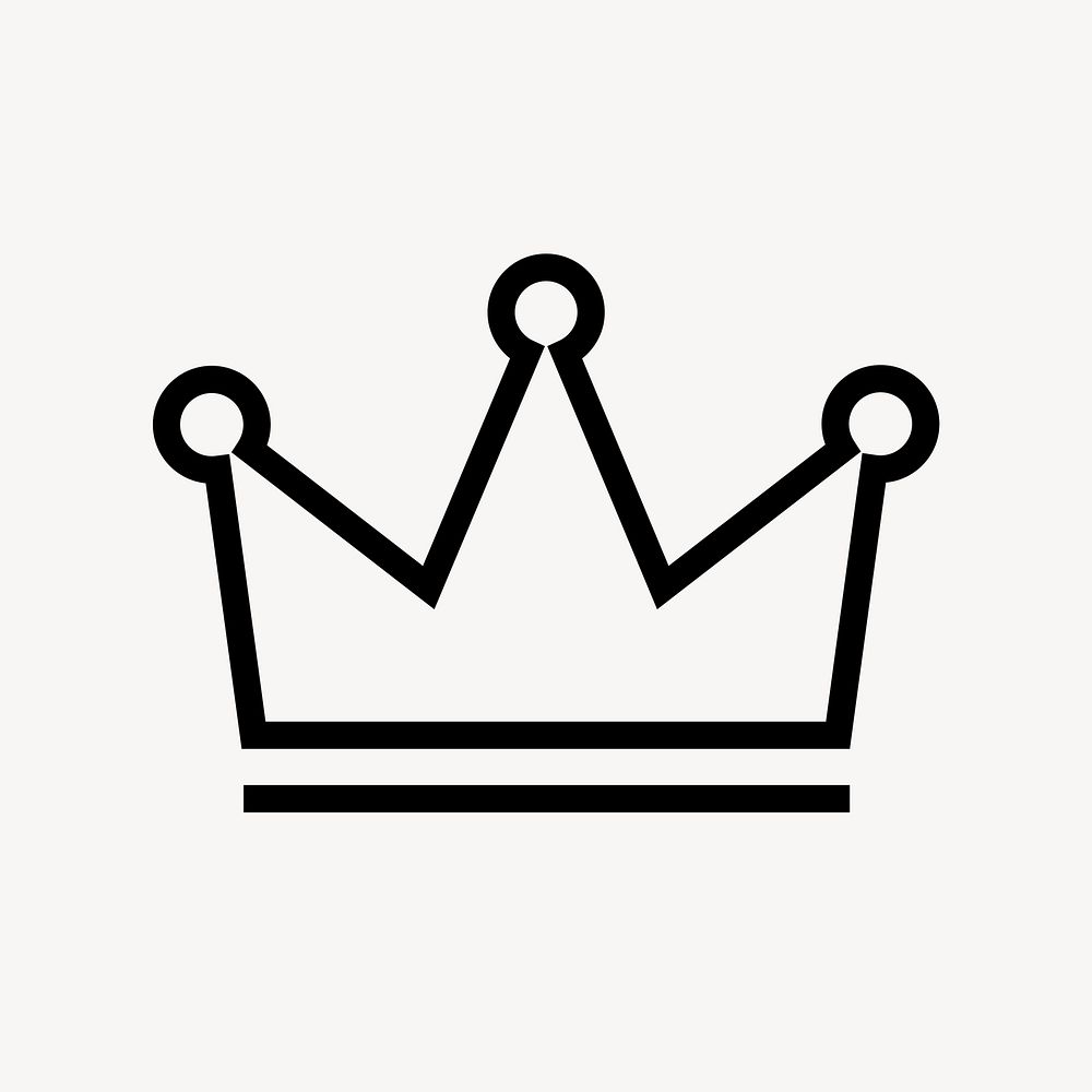 Crown ranking line icon, minimal design vector