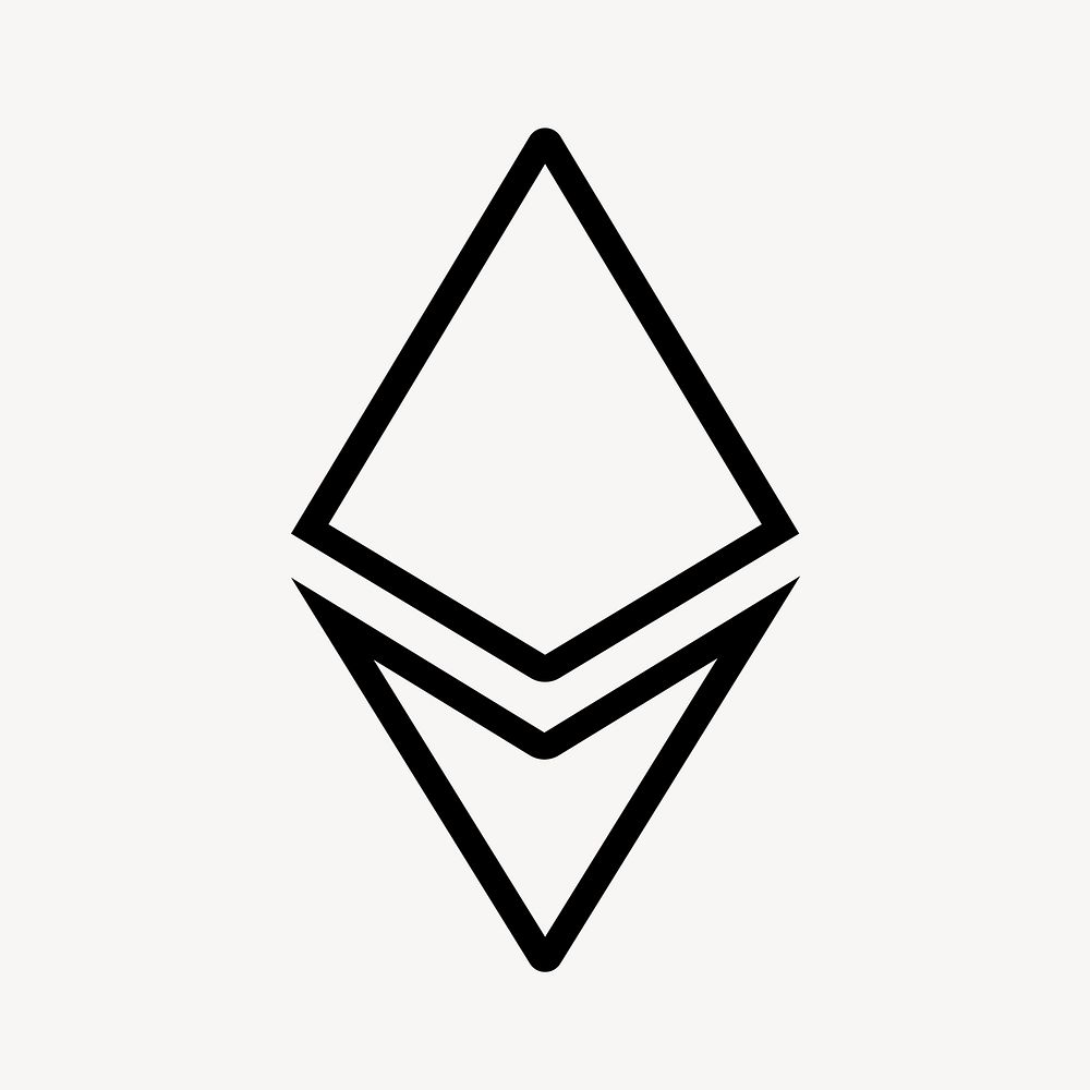 Ethereum cryptocurrency line icon, minimal design vector