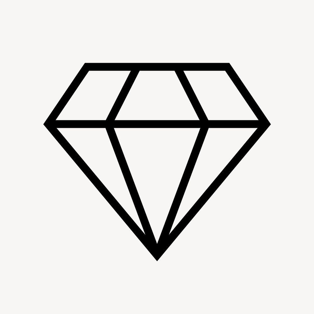 Diamond shape line icon, minimal design vector