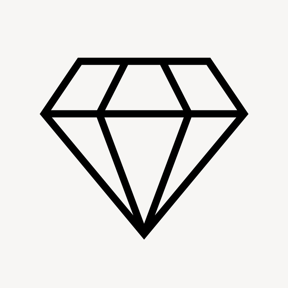 Diamond shape line icon, minimal design