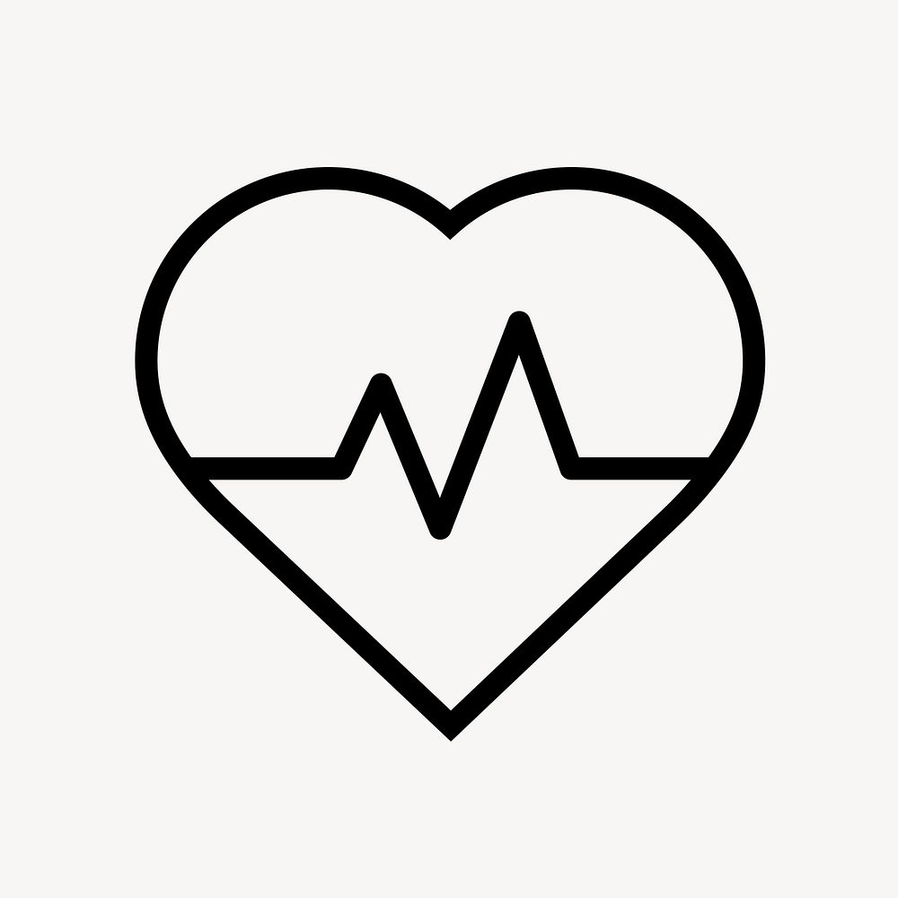 Heartbeat, health line icon, minimal design vector