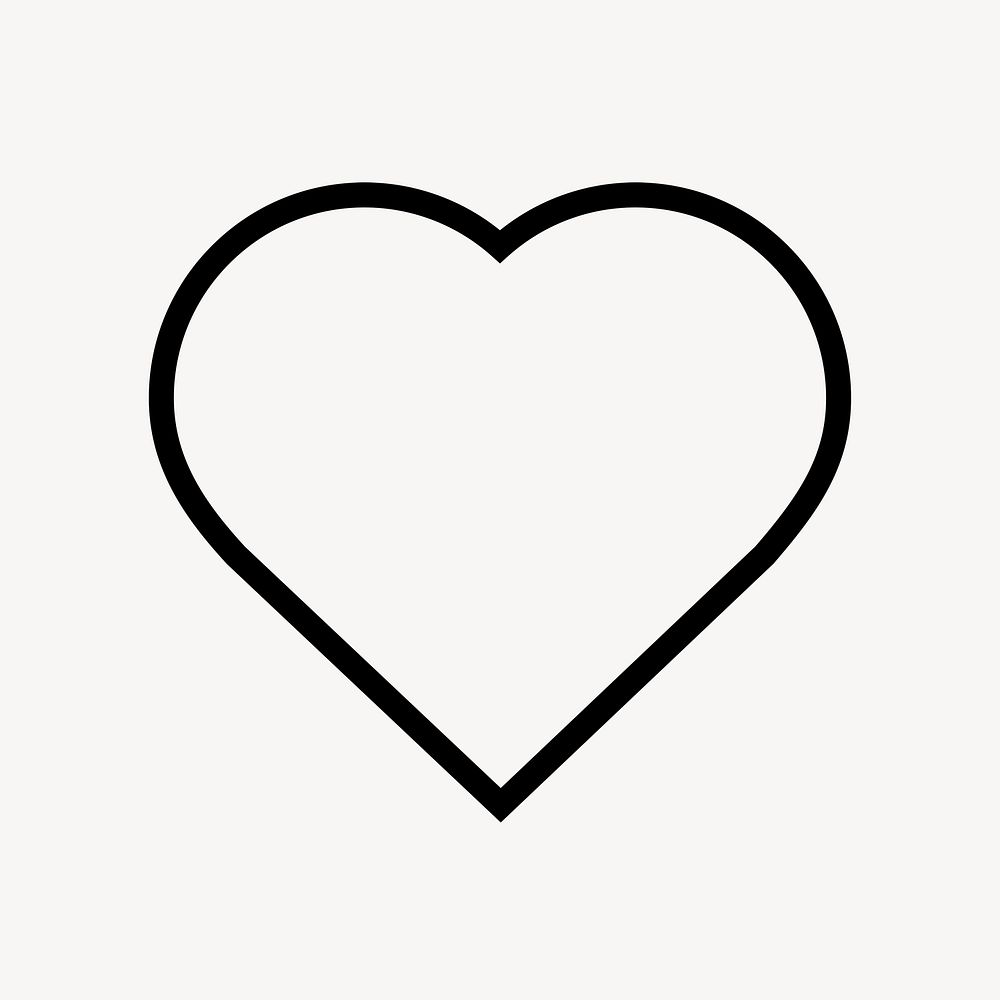 Heart shape line icon, minimal design psd