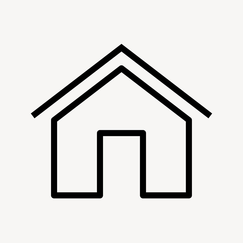 Home line icon, minimal design psd