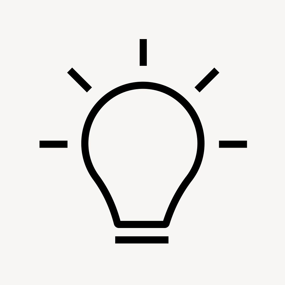 Light bulb line icon, minimal design vector