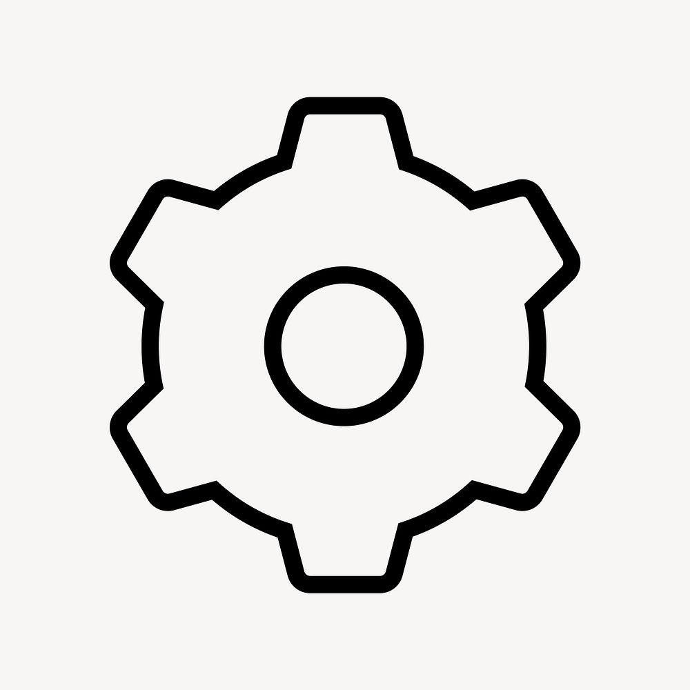 Cog, settings line icon, minimal design