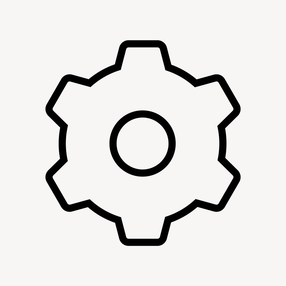 Cog, settings line icon, minimal design vector