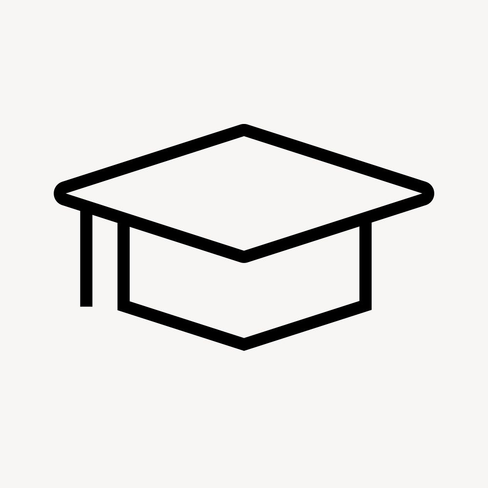 Graduation cap, education line icon, minimal design vector
