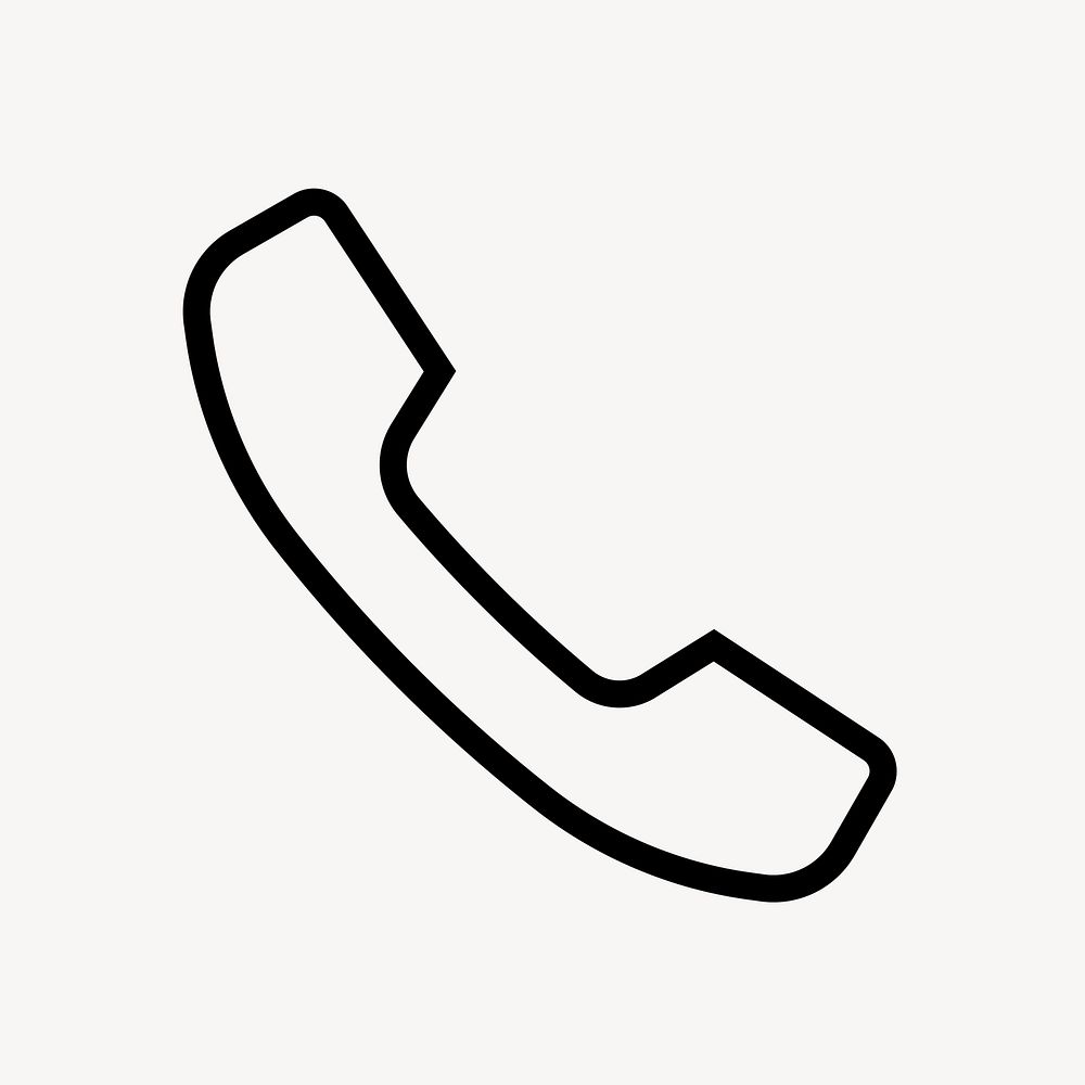Phone call app line icon, minimal design