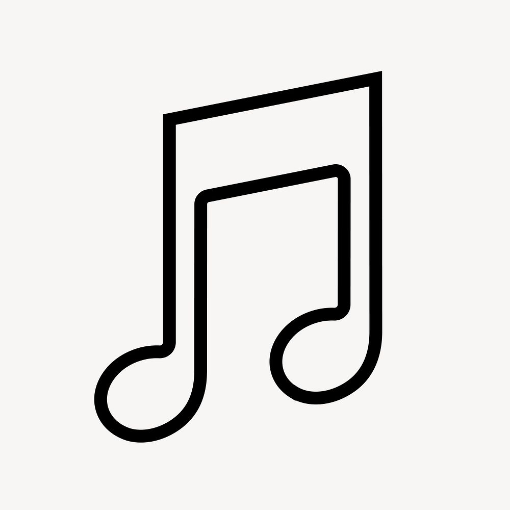 Music note app line icon, minimal design