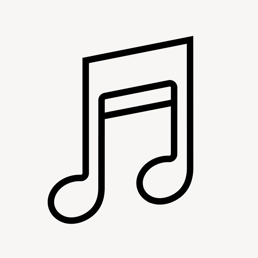 Music note app line icon, minimal design vector