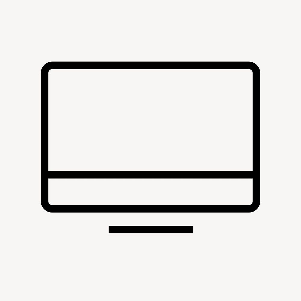 Computer screen line icon, minimal design psd