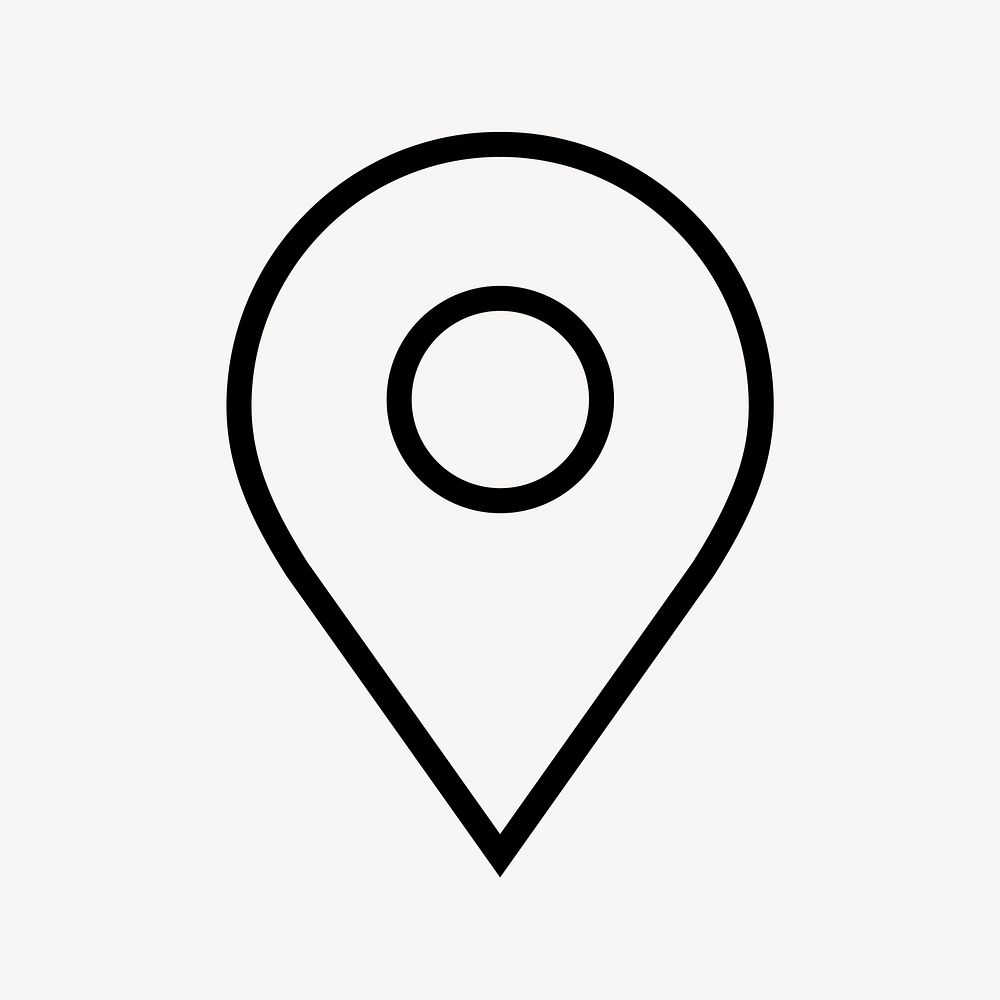 Location pin line icon, minimal design vector