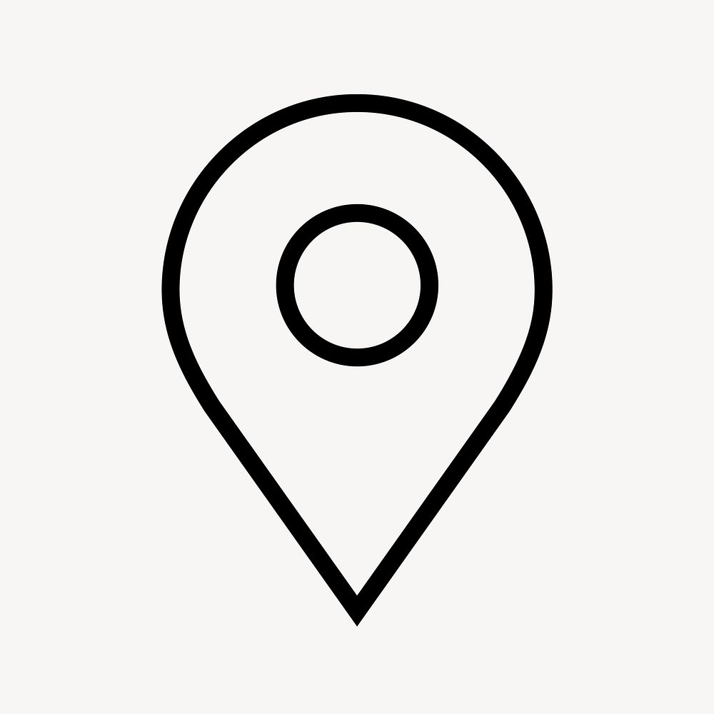 Location pin line icon, minimal design