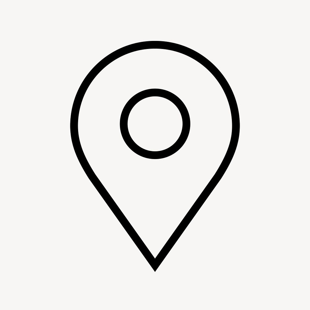 Location pin line icon, minimal design psd