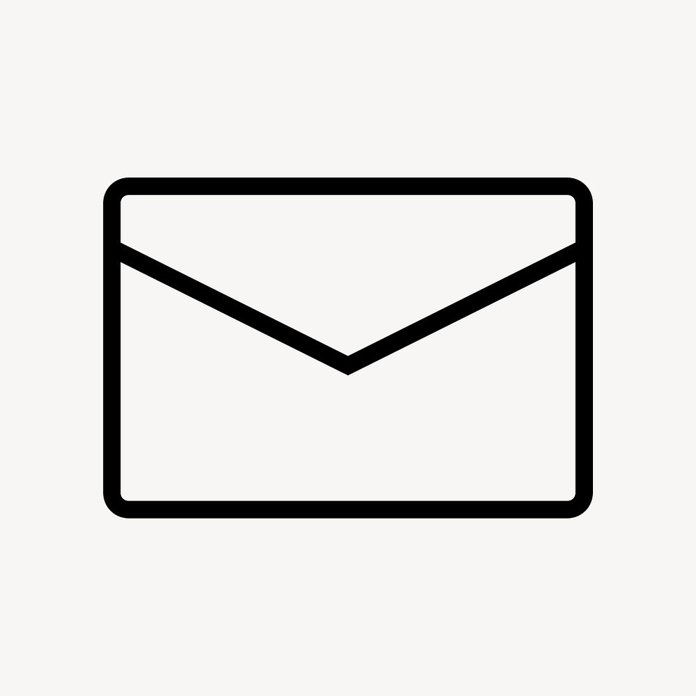 Envelope email line icon, minimal design psd