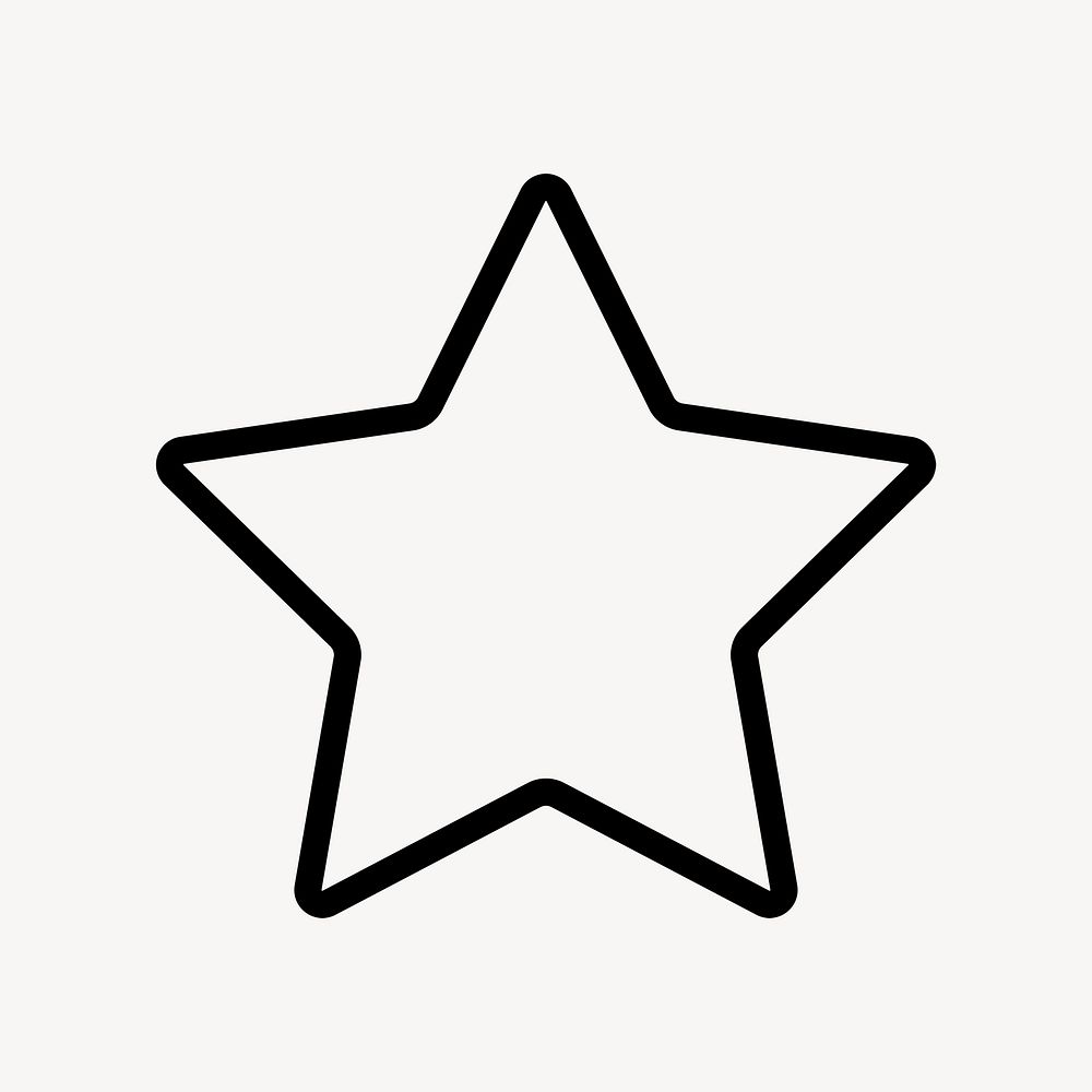 Star shape line icon, minimal design psd