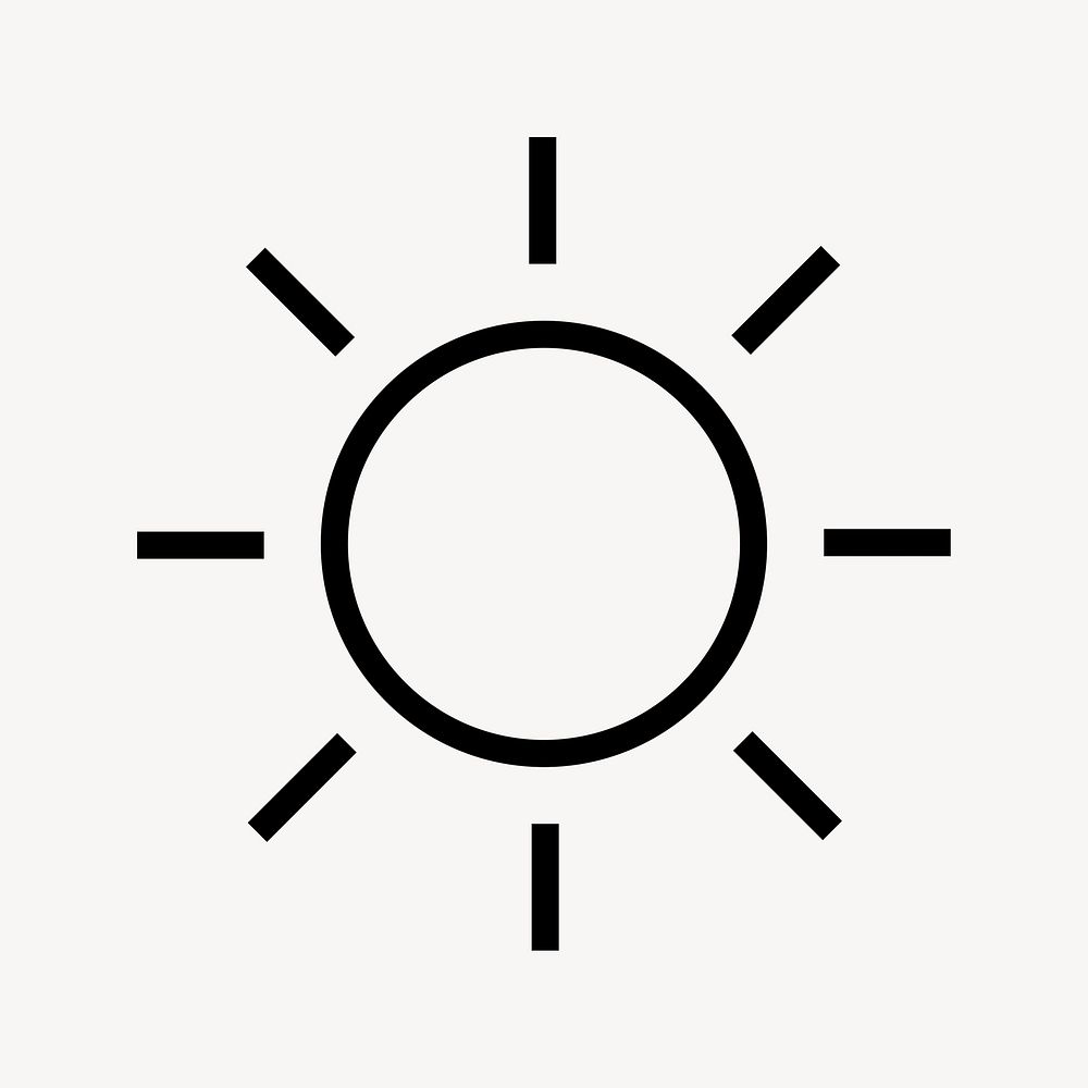 Sun, weather line icon, minimal design psd