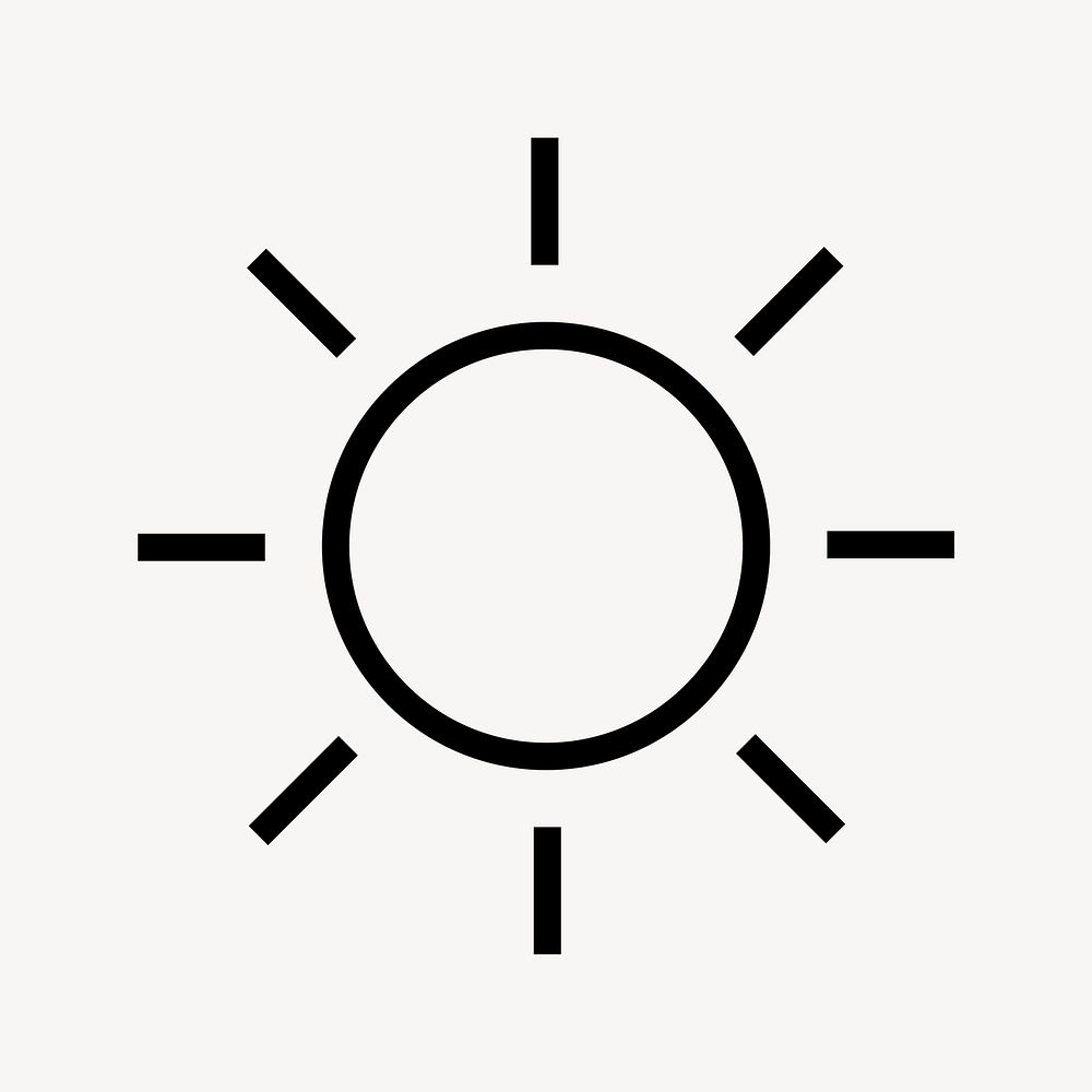 Sun, weather line icon, minimal design vector