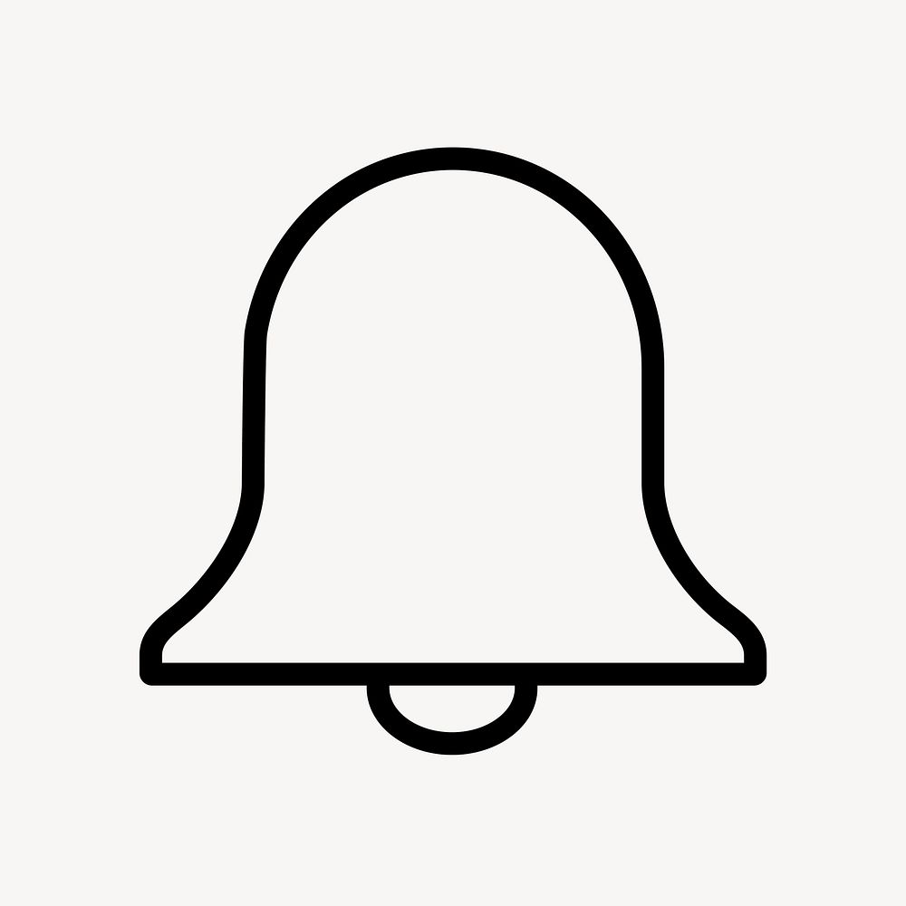 Bell, notification line icon, minimal design vector