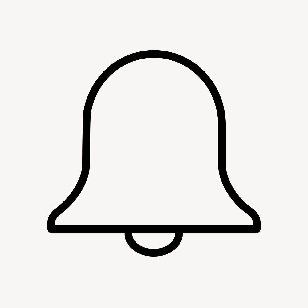 Bell, notification line icon, minimal design psd