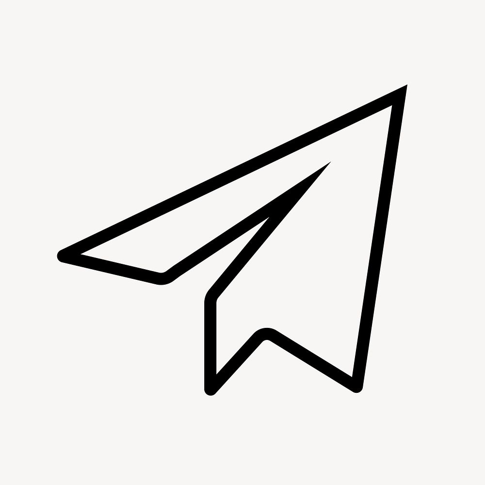 Paper plane direct message line icon, minimal design vector