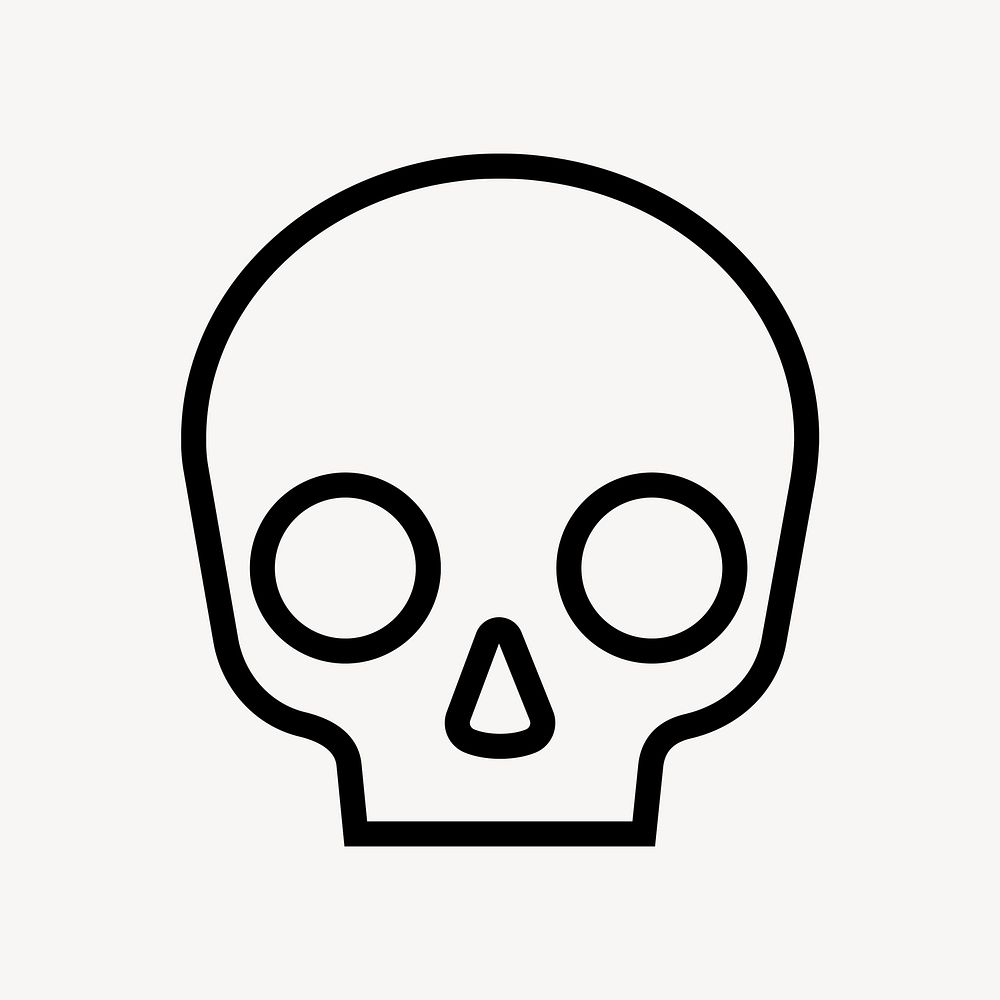 Human skull line icon, minimal design