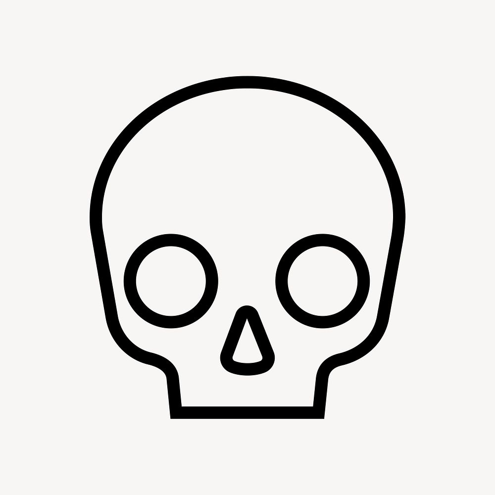 Human skull line icon, minimal design psd