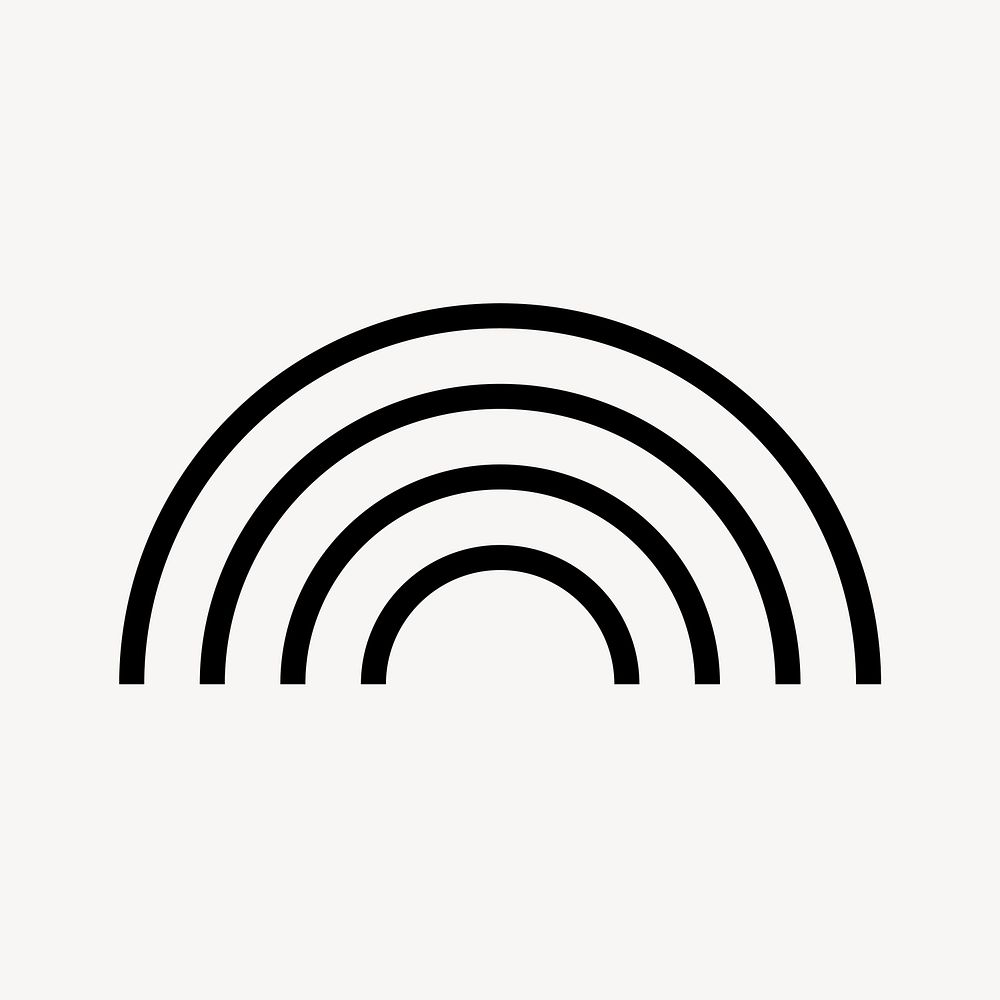 Rainbow line icon, minimal design vector