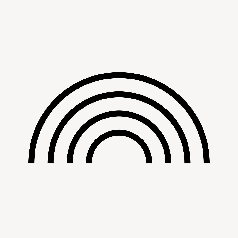 Rainbow line icon, minimal design psd