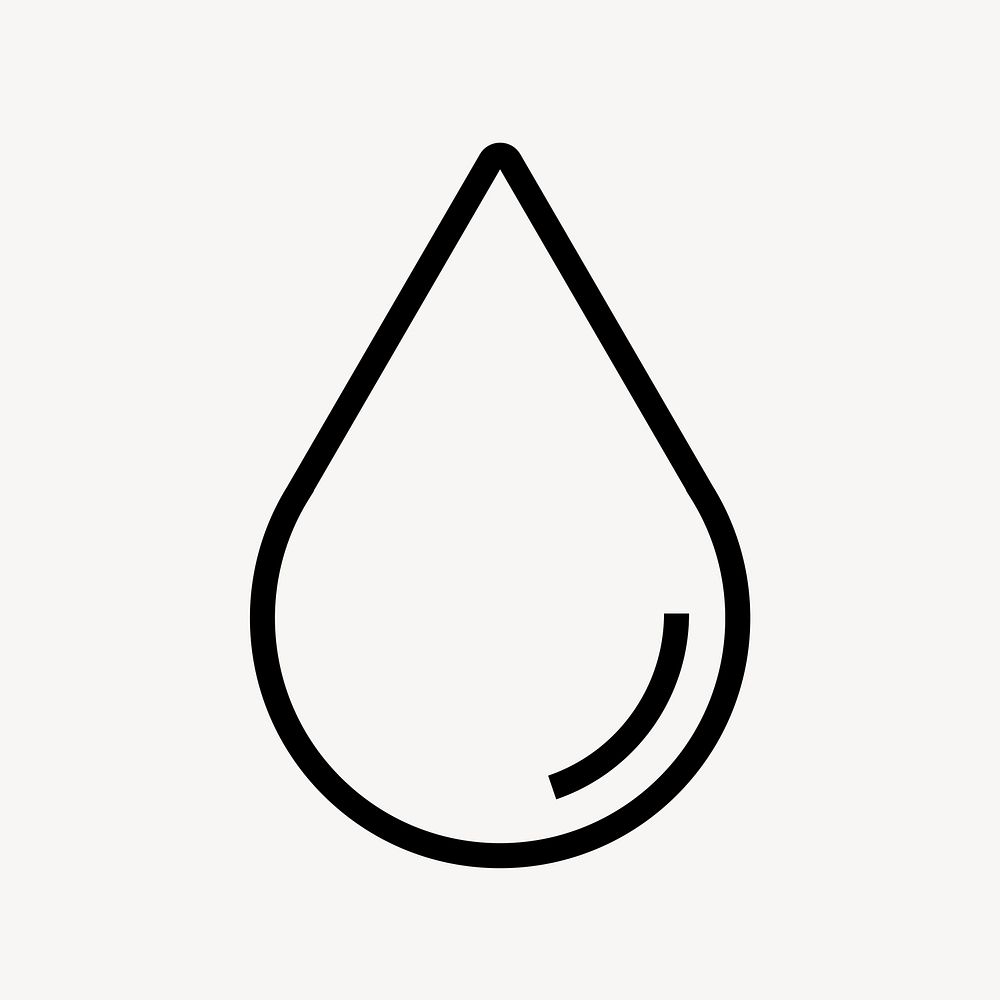 Water drop line icon, minimal design vector