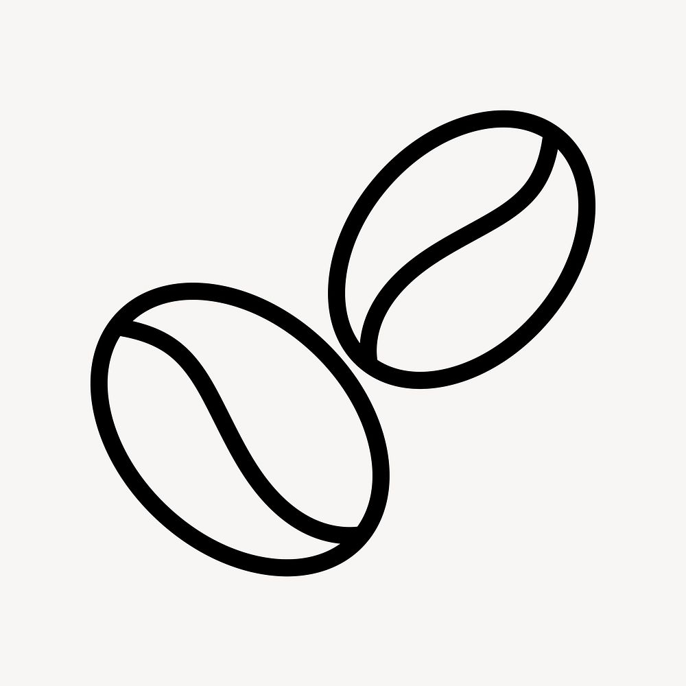 Coffee bean, cafe line icon, minimal design psd