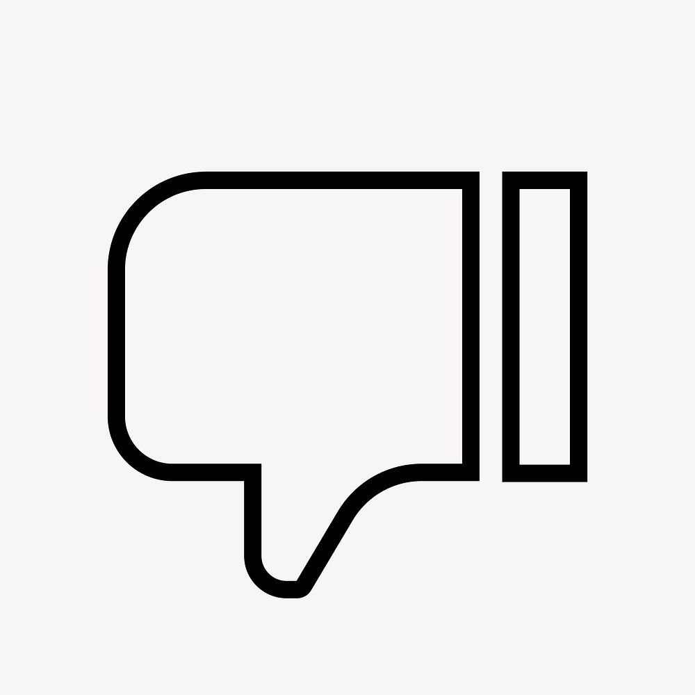 Thumbs down, dislike line icon, minimal design psd