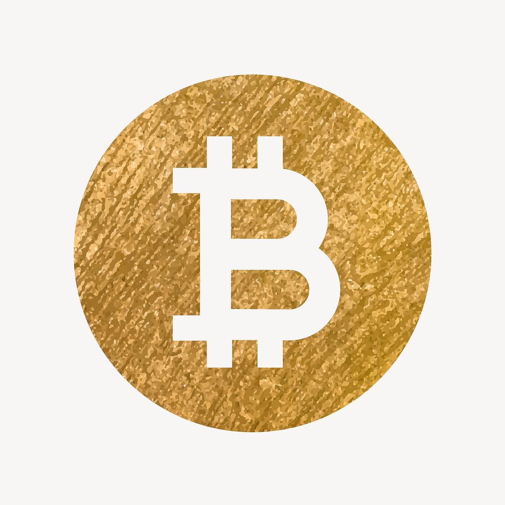 Bitcoin cryptocurrency icon, gold illustration vector