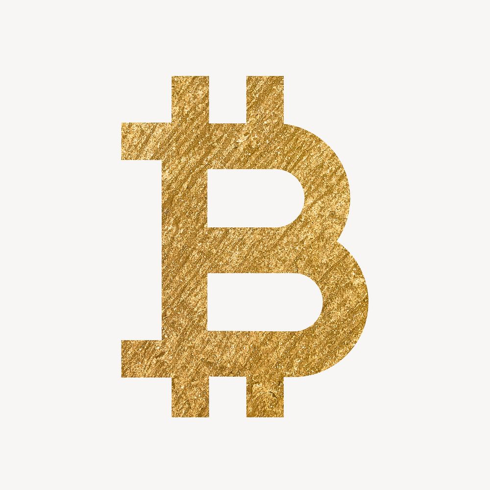 Bitcoin cryptocurrency icon, gold illustration