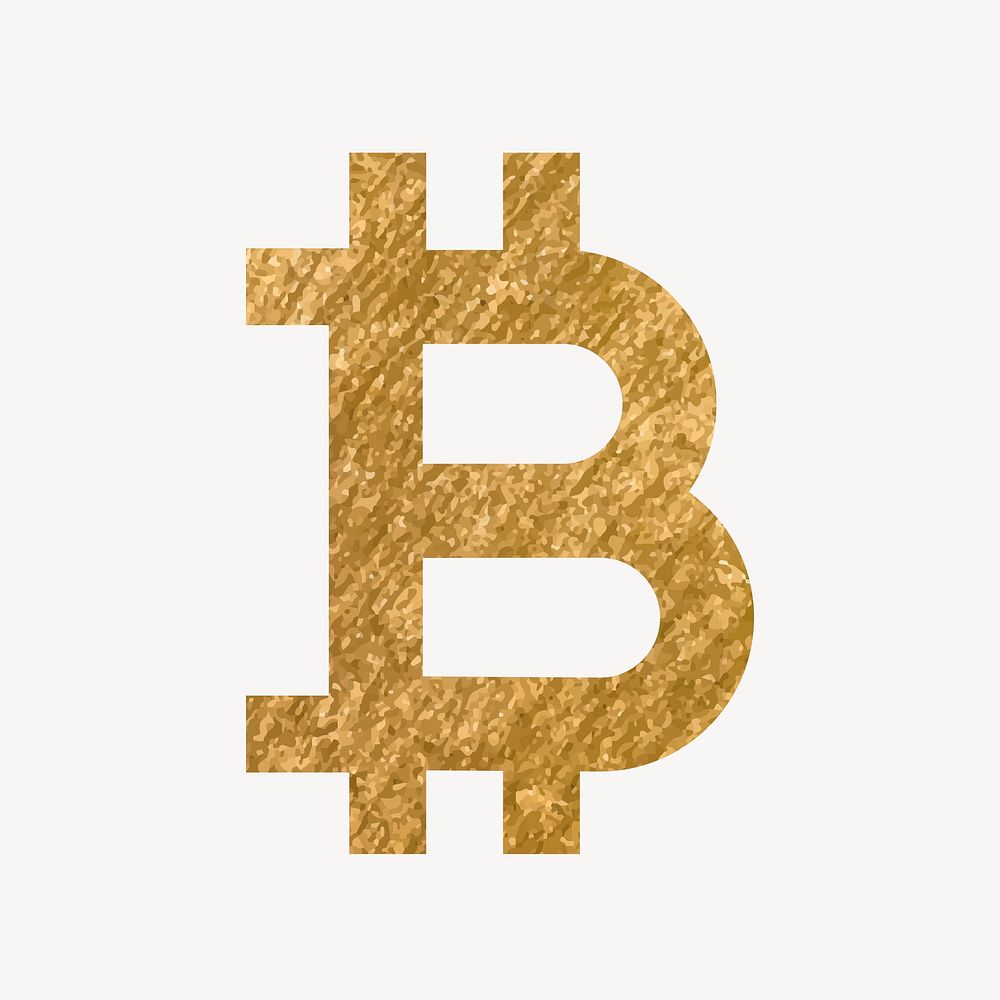 Bitcoin cryptocurrency icon, gold illustration vector