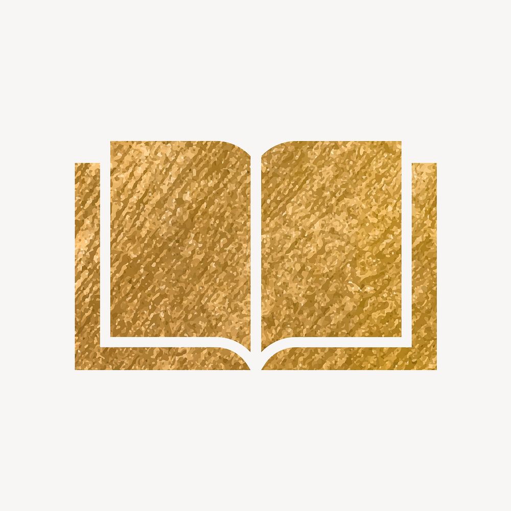 Open book, education icon, gold illustration vector
