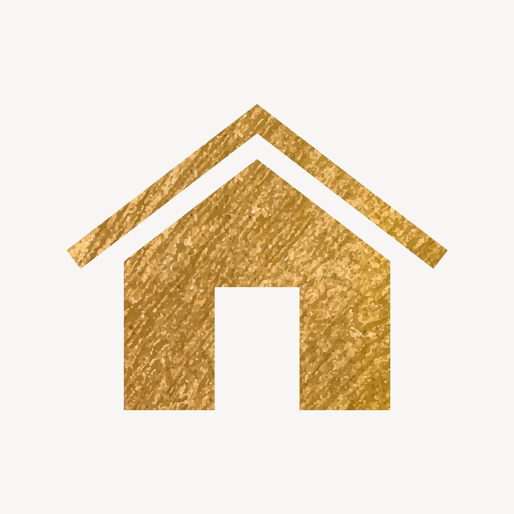 Home icon, gold illustration vector