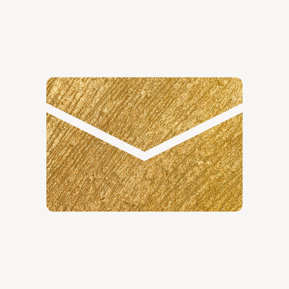 Envelope email icon, gold illustration
