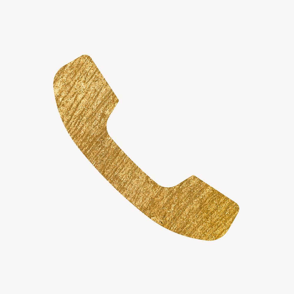 Phone call app icon, gold illustration
