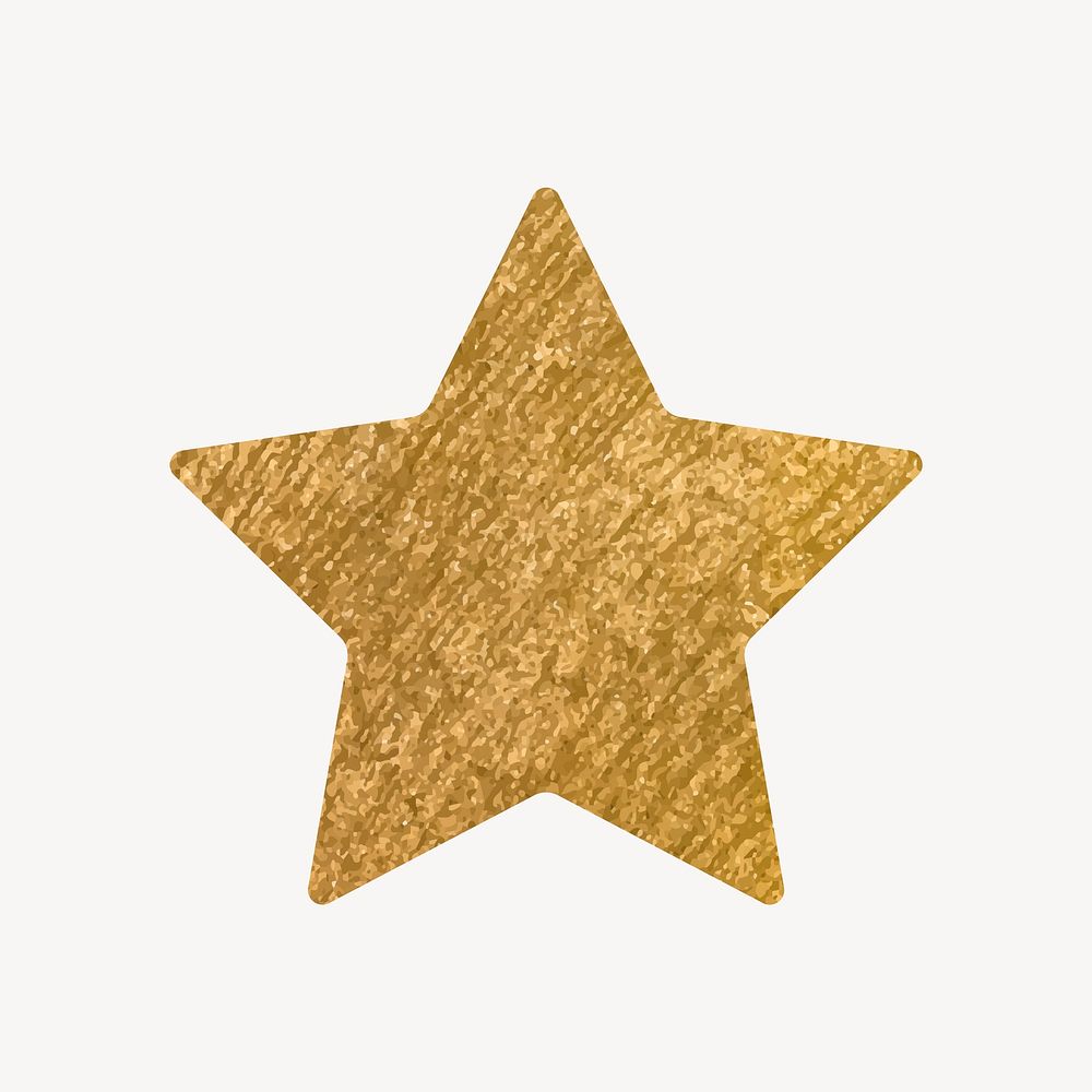 Star shape icon, gold illustration vector