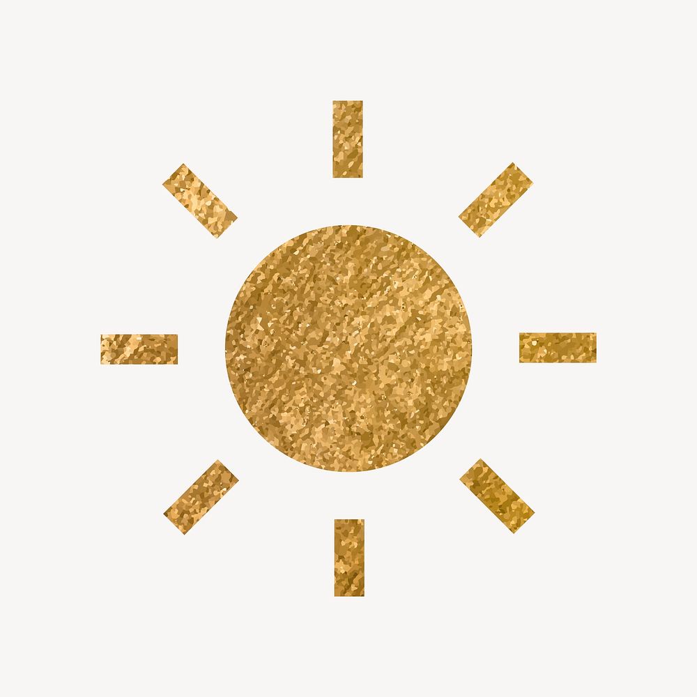 Sun, weather icon, gold illustration vector