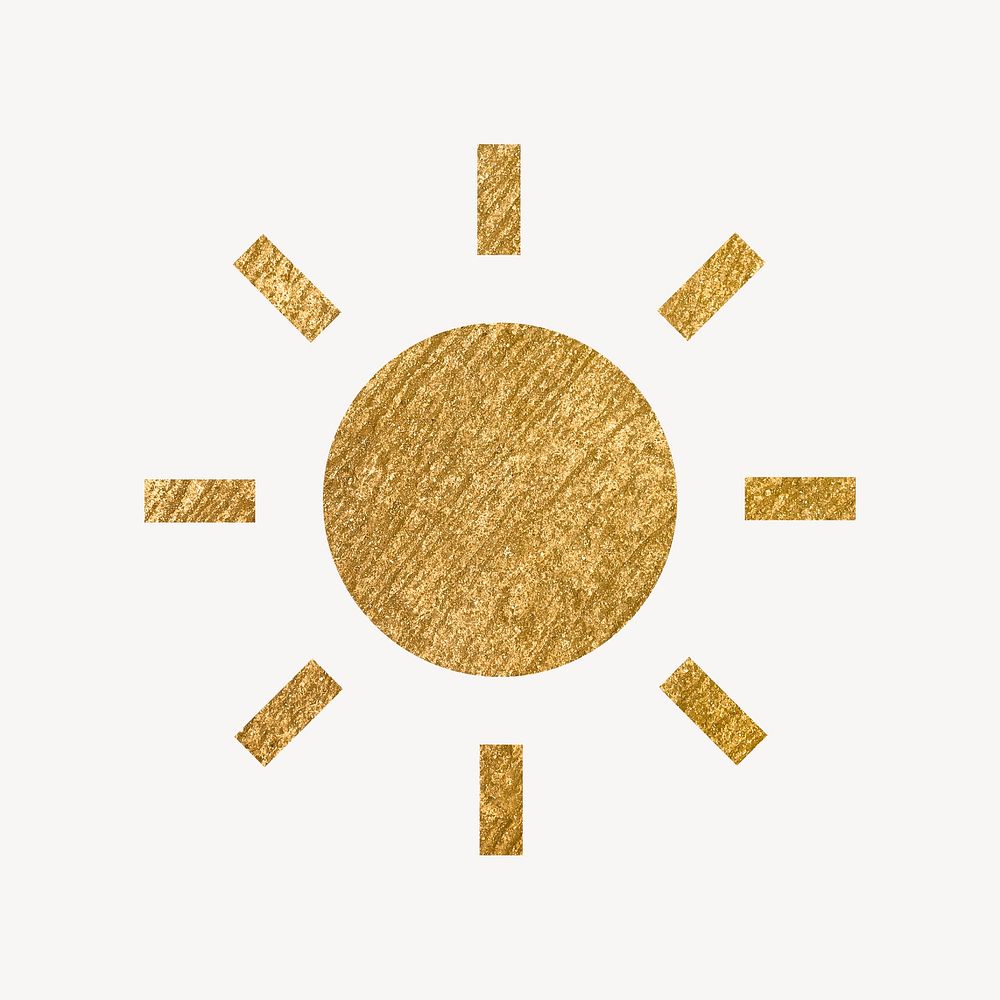 Sun, weather icon, gold illustration