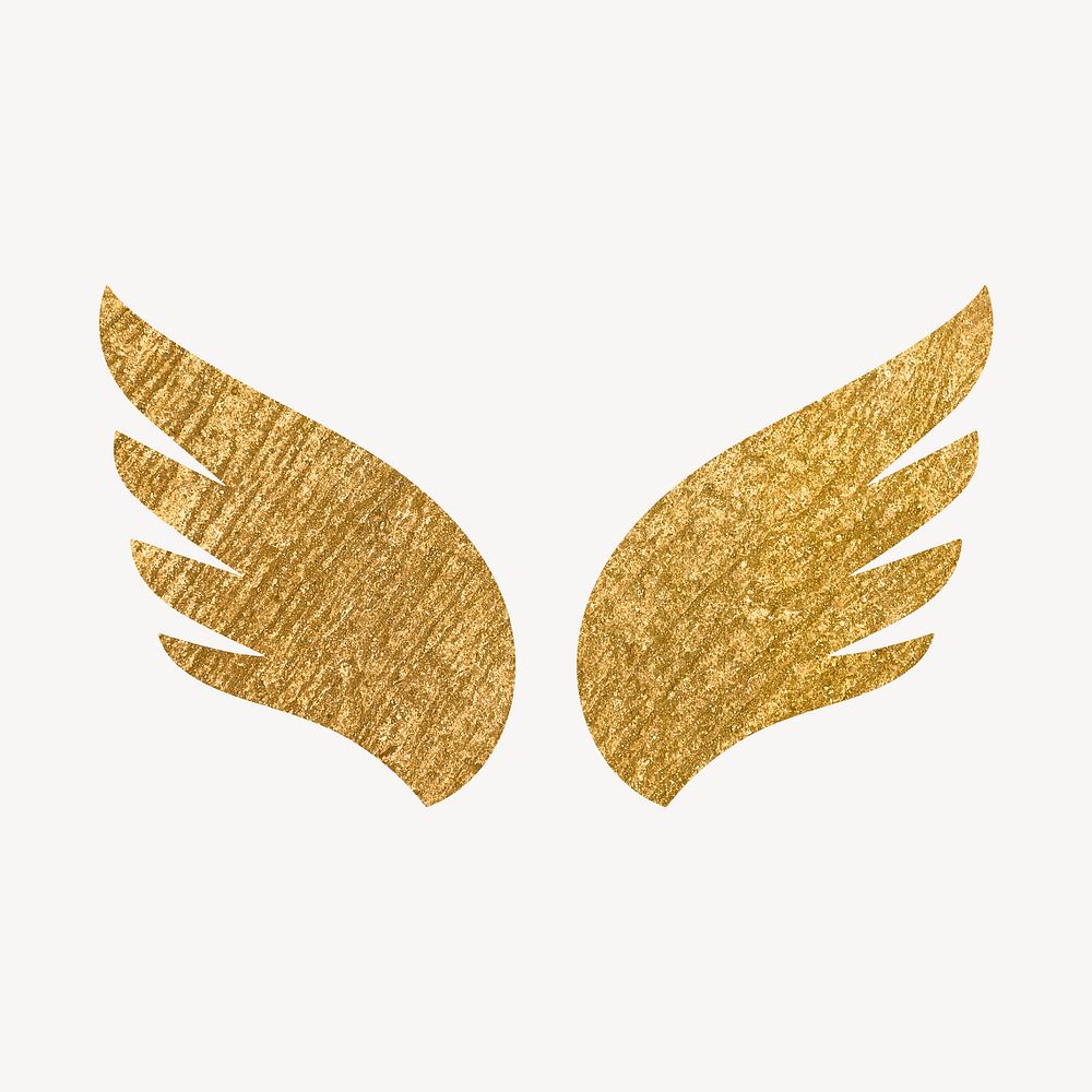 Wings icon, gold illustration