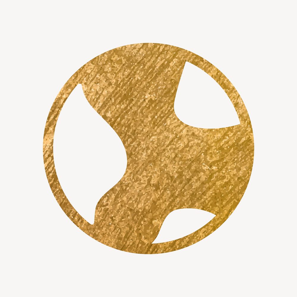 Environment globe icon, gold illustration vector