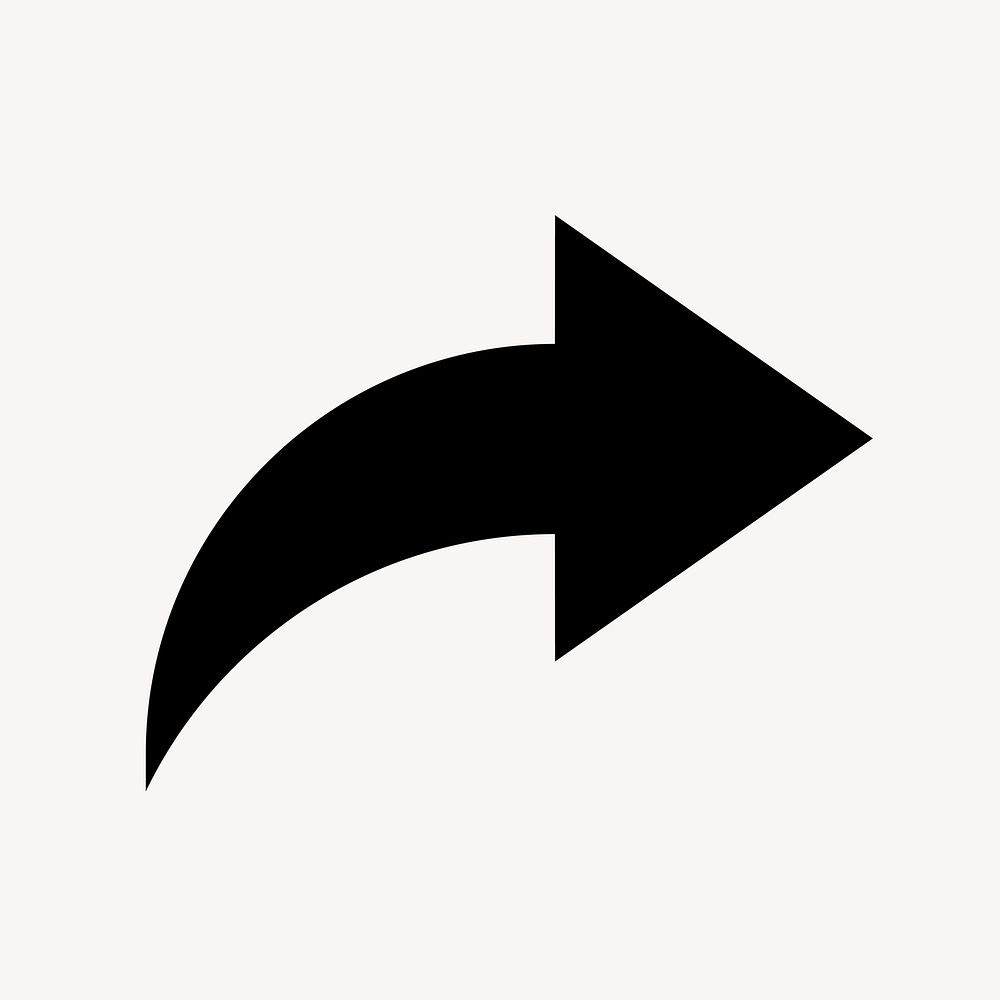 Arrow icon, flat graphic psd