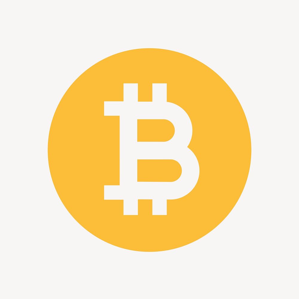 Bitcoin cryptocurrency icon, flat graphic vector