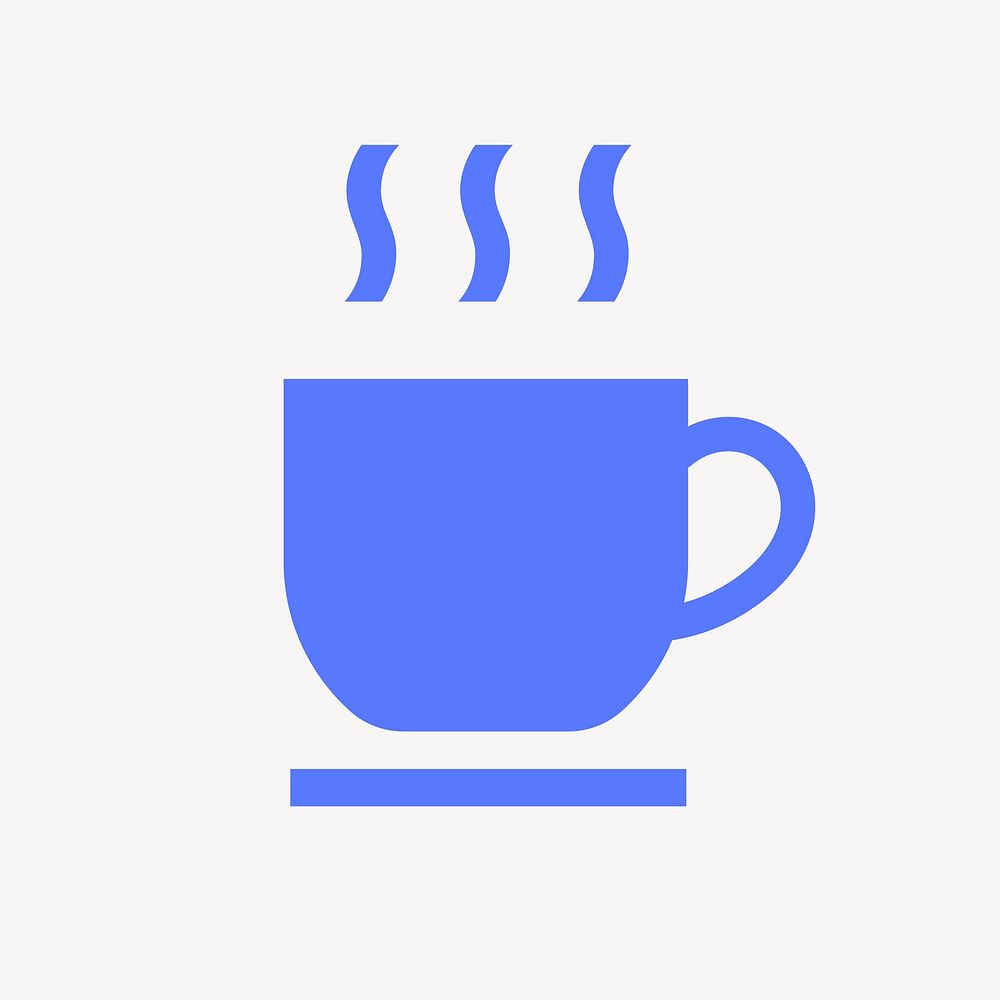 Coffee mug, cafe icon, flat graphic psd