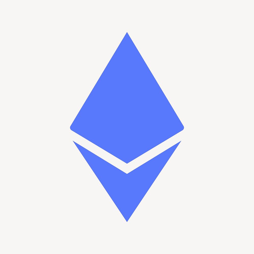 Ethereum cryptocurrency icon, flat graphic