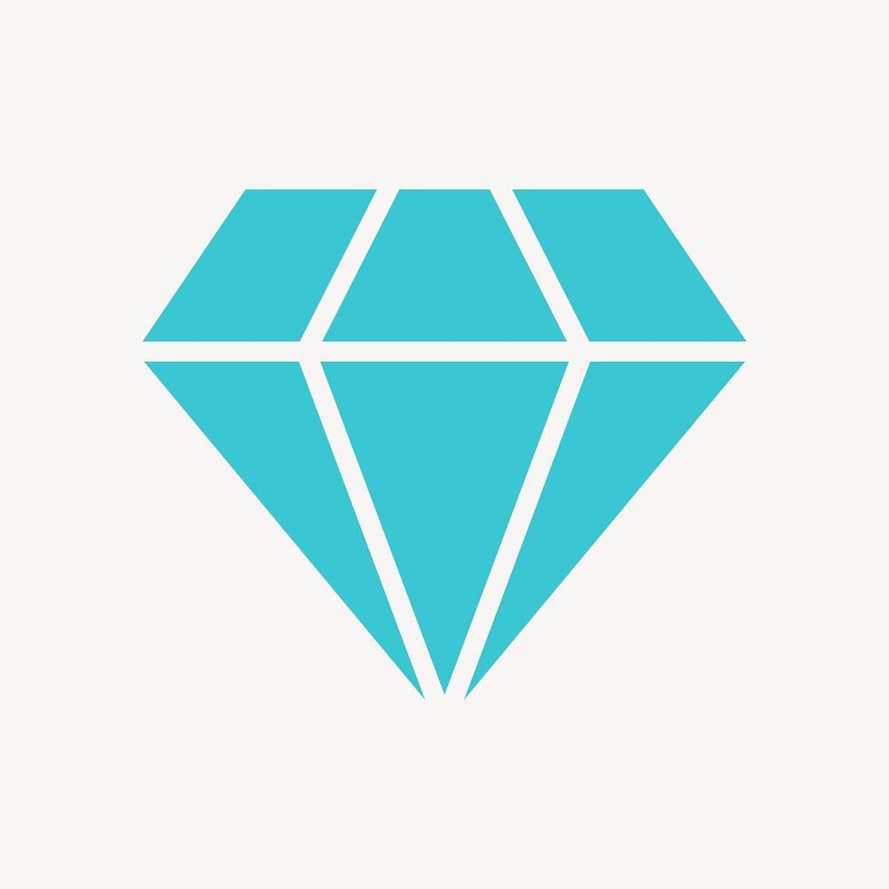 Diamond shape icon, flat graphic vector