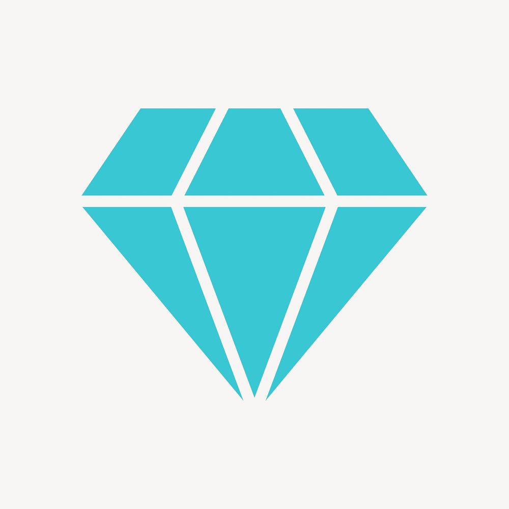 Diamond shape icon, flat graphic